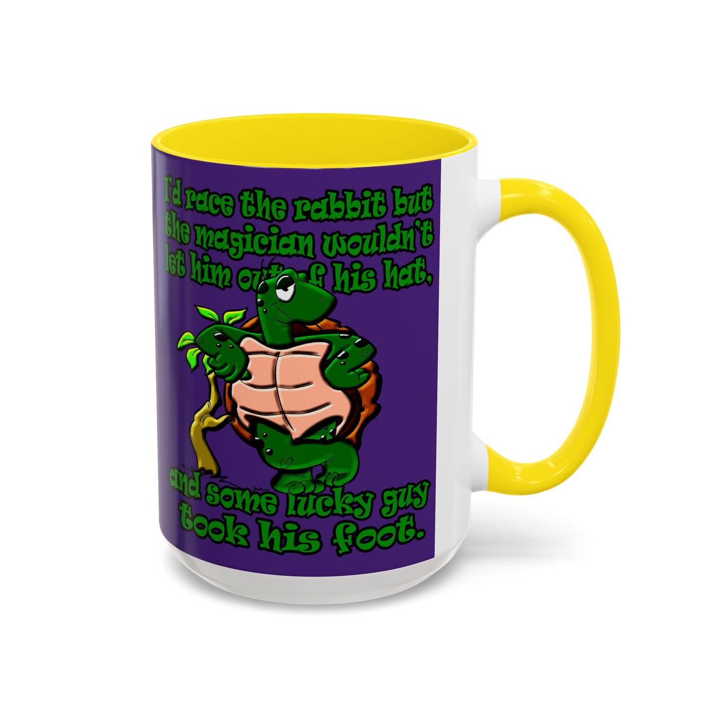 turtle race - Accent Mug (purple)