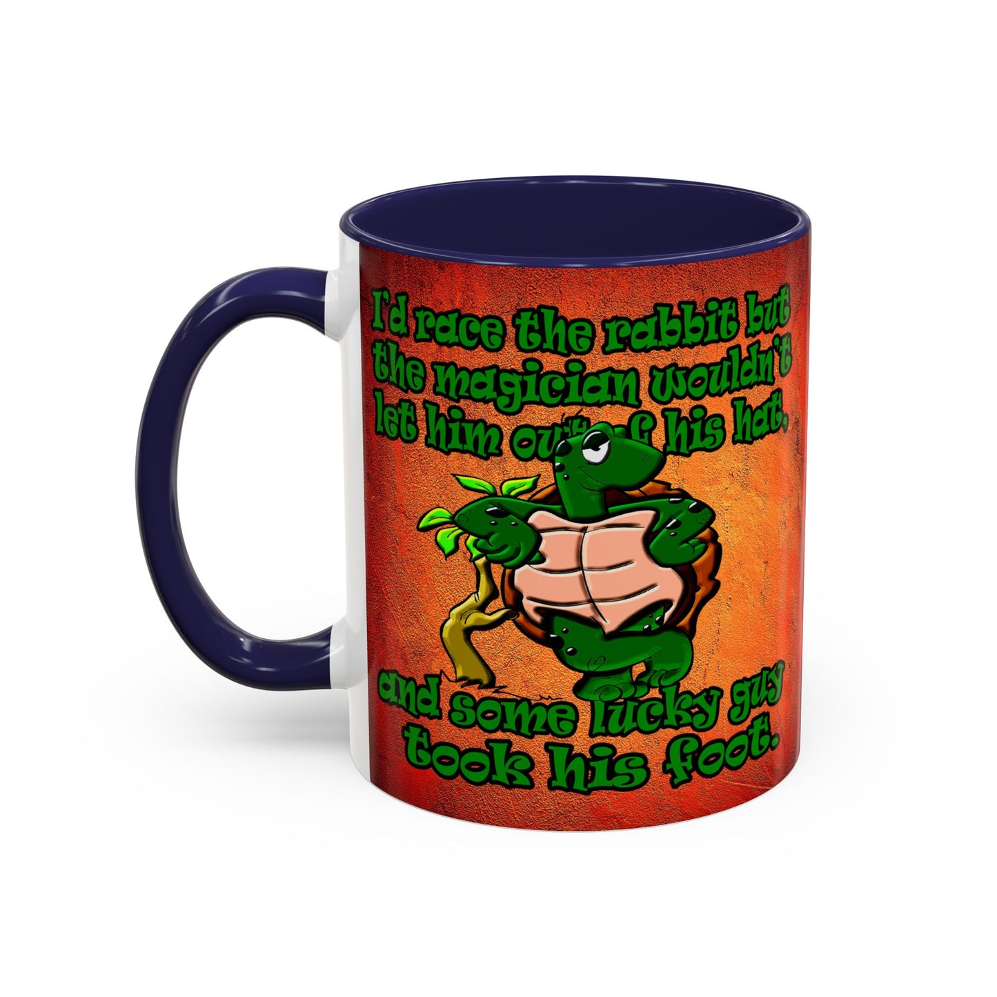 turtle race - Accent Mug (burnt orange)