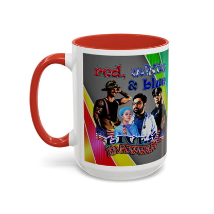 rw&b lives matter - Accent Mug (rainbow split)