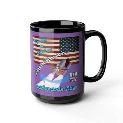 shoot for the stars - Black Mug (light purple)