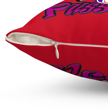 tag that - Spun Polyester Square Pillow - (dark red)