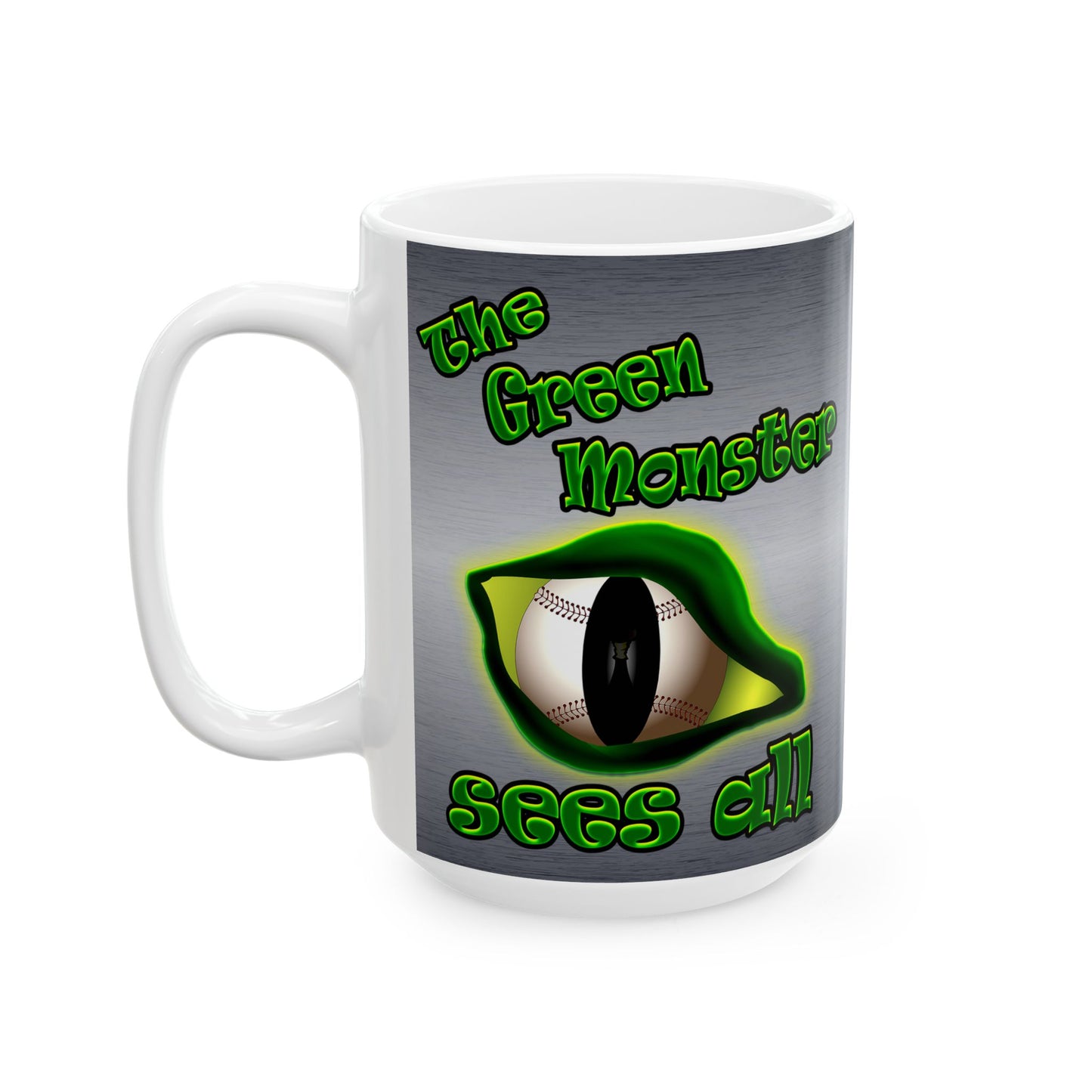 green monster - White Mug (brushed nickel)