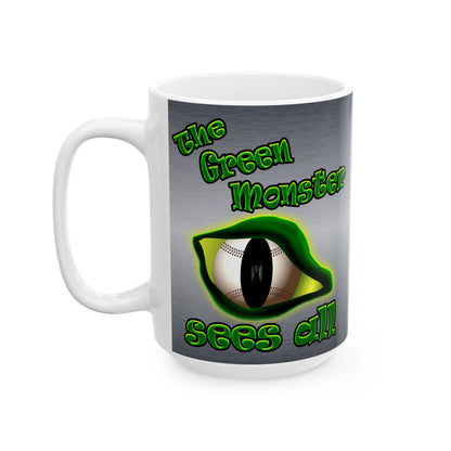 green monster - White Mug (brushed nickel)