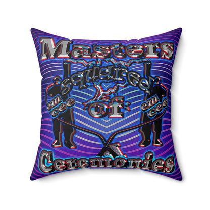 em cee squared - Spun Polyester Square Pillow - (purple wave)