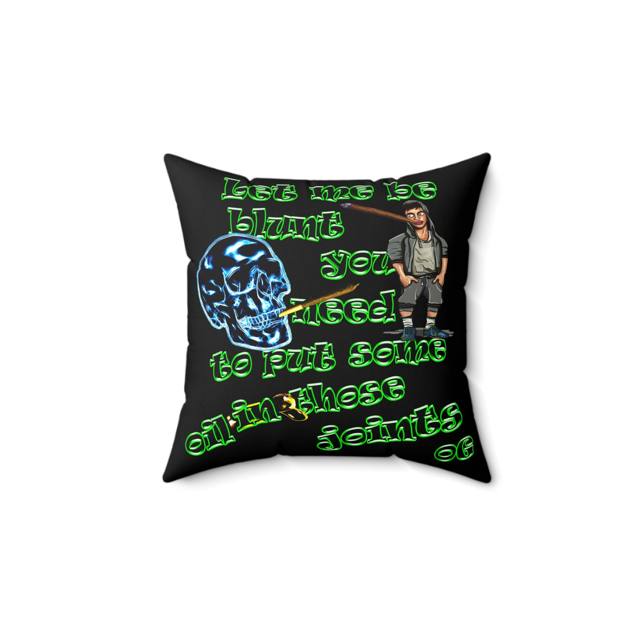 og - Faux Suede Square Pillow - (black)