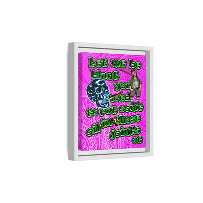 og - framed canvas art (pink swirl)