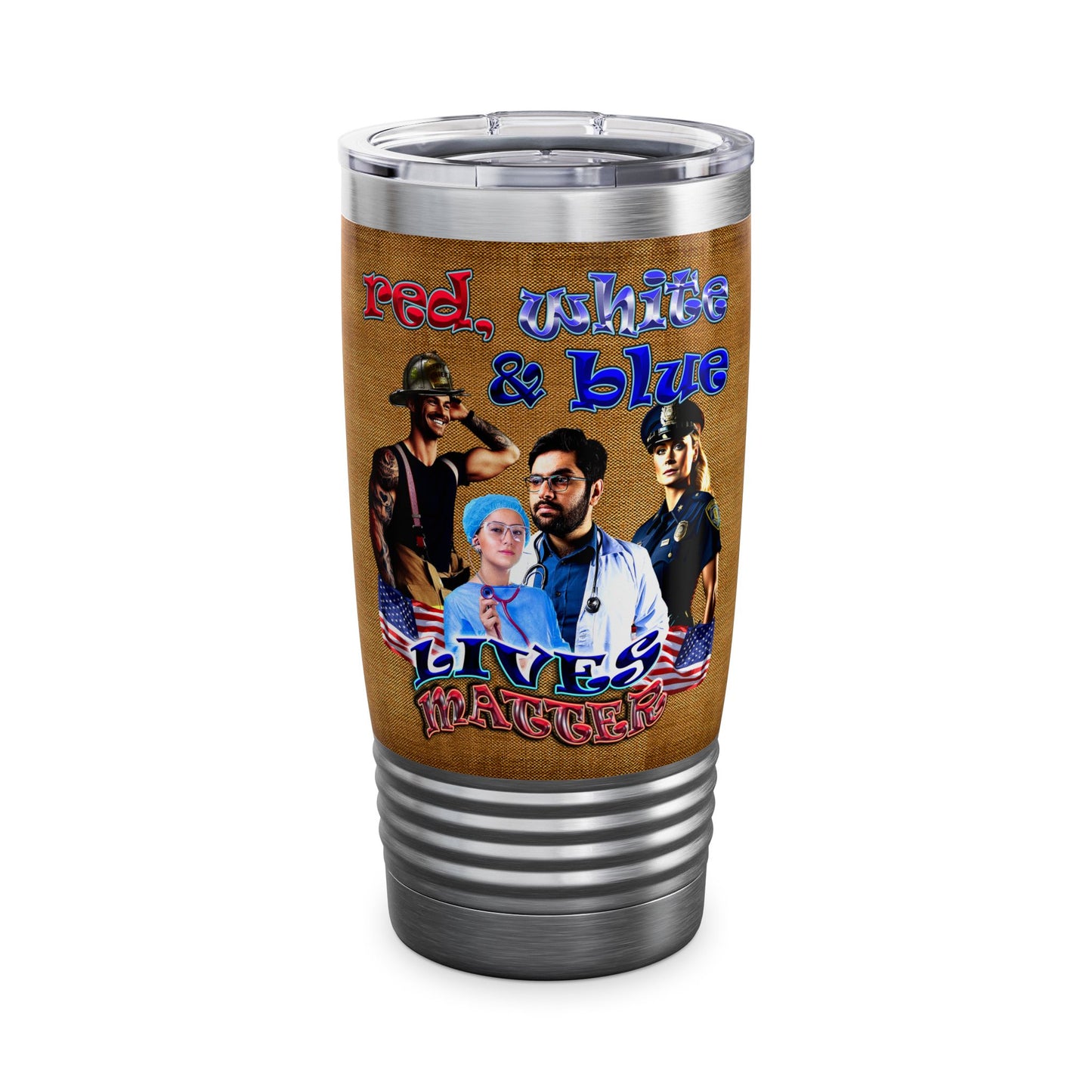 rw&b lives matter - Ringneck Tumbler, 20oz (brown papyrus)
