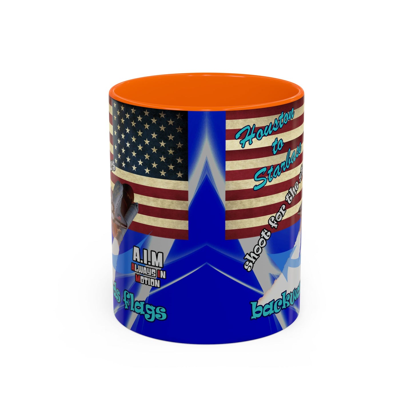 shoot for the stars - Accent Mug (blue-white wave)