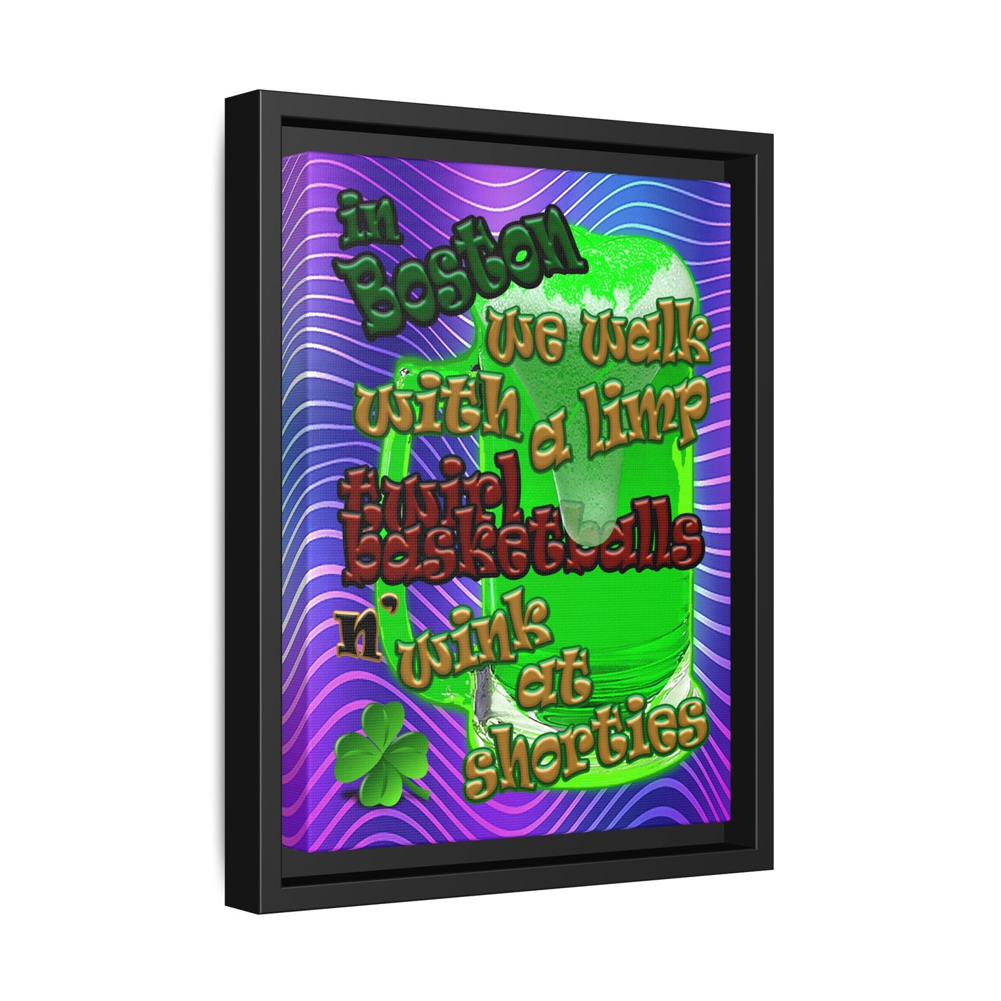 celtics logo - framed canvas art (purple wave)
