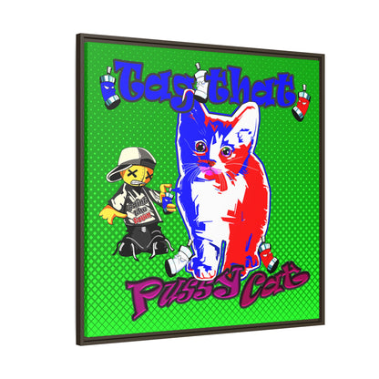 tag that - framed canvas art (logo green)