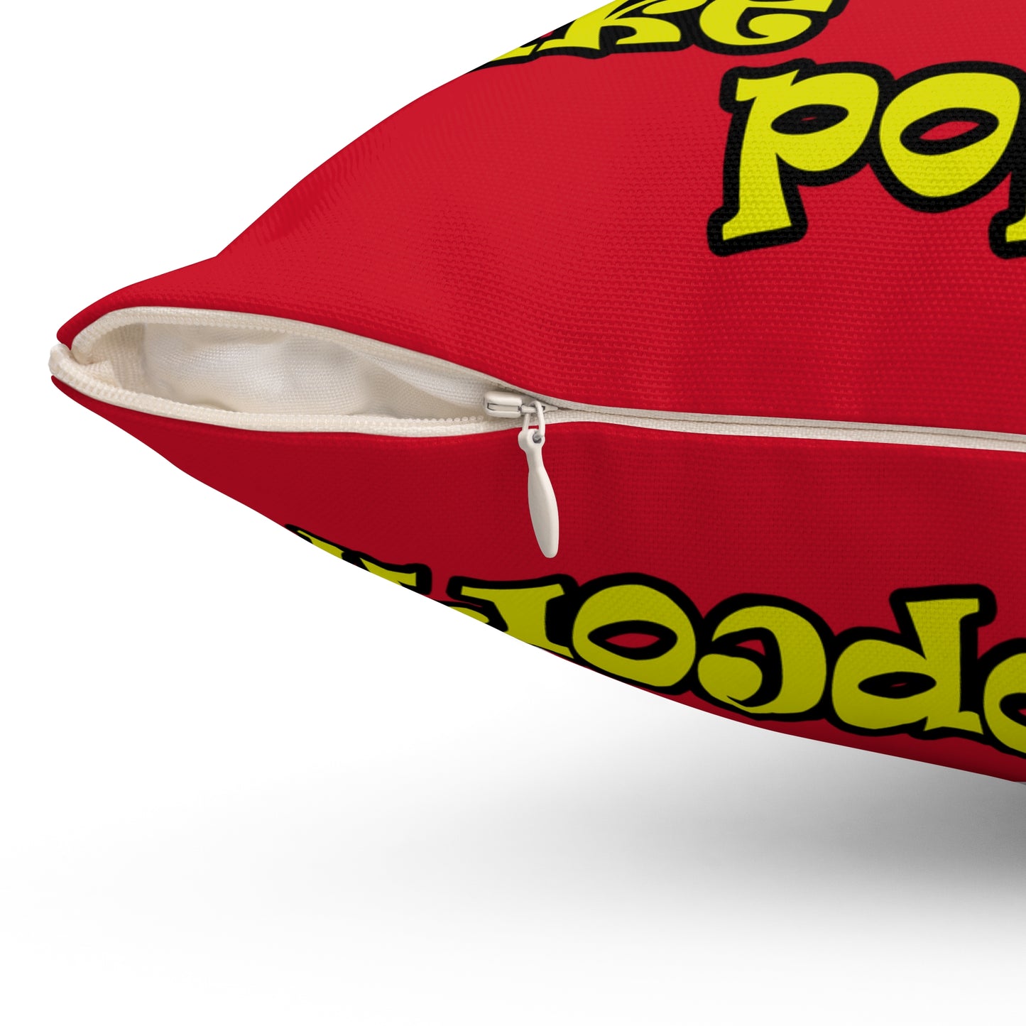 popping like popcorn - Spun Polyester Square Pillow - (dark red)