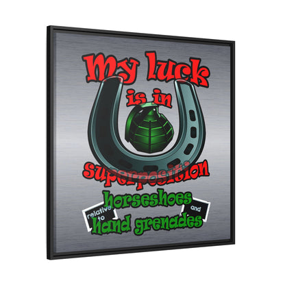 my luck - framed canvas art (brushed nickel)