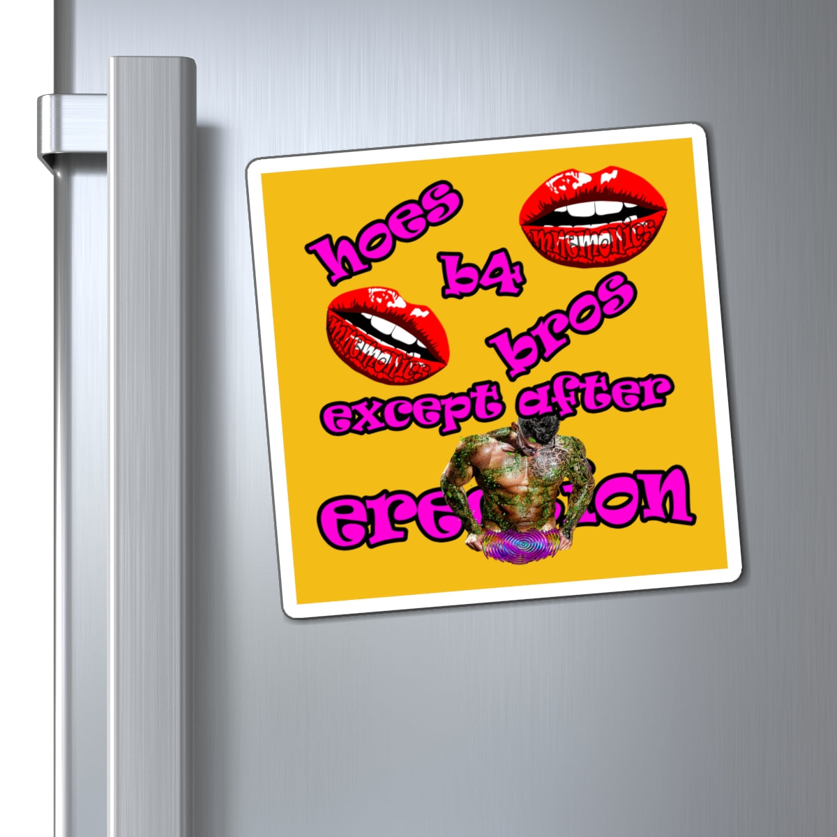 hoes b4 bros - Magnets - (yellow)