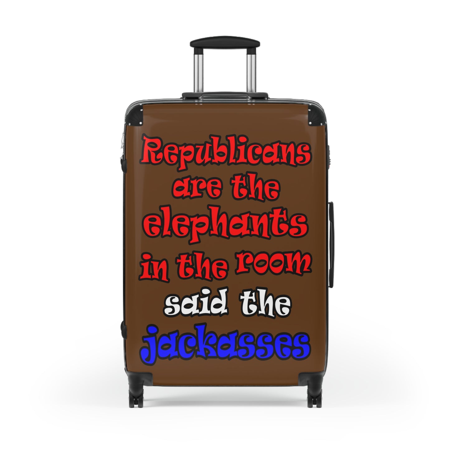 donkeys and elephants - Suitcase (brown)