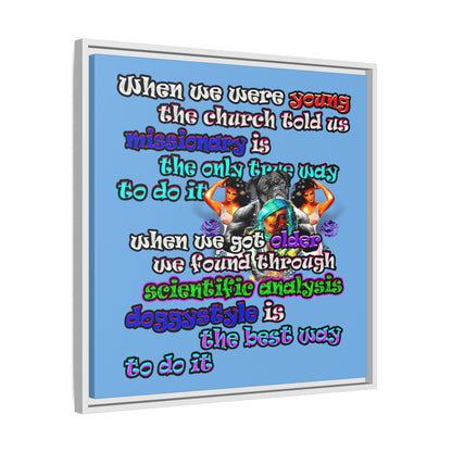 doggystyle - framed canvas art (light blue)