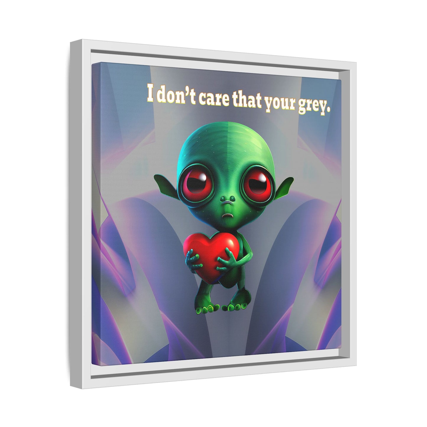 I don't care that your grey - framed canvas art (grey-pink wave)
