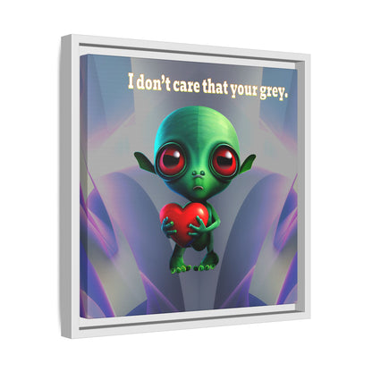 I don't care that your grey - framed canvas art (grey-pink wave)