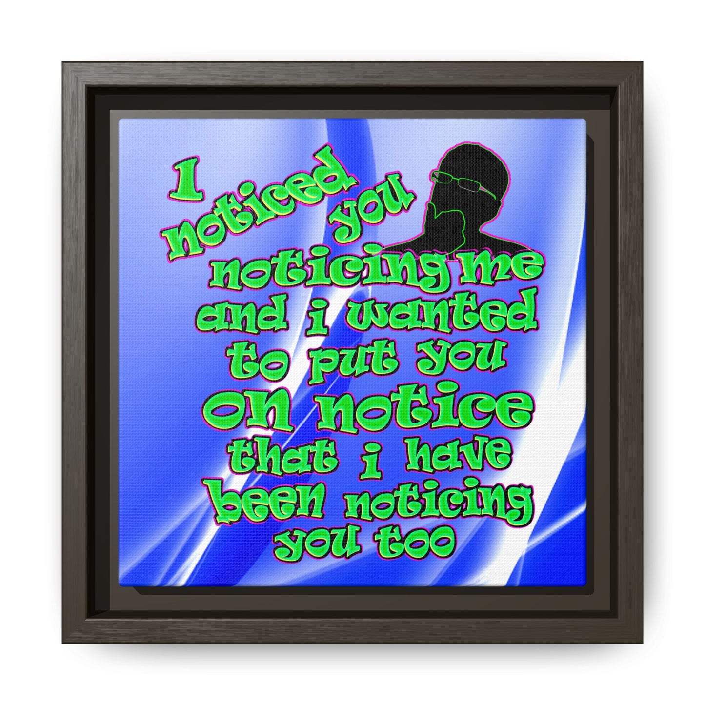 noticed you noticing - framed canvas art (blue-white wave)