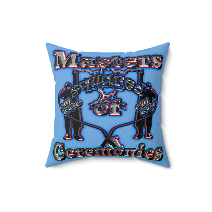 em cee squared - Spun Polyester Square Pillow - (light blue)