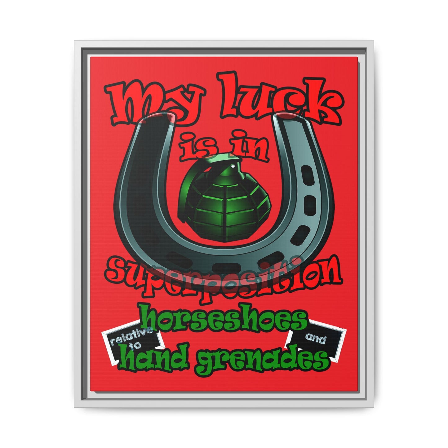 my luck - framed canvas art (red)