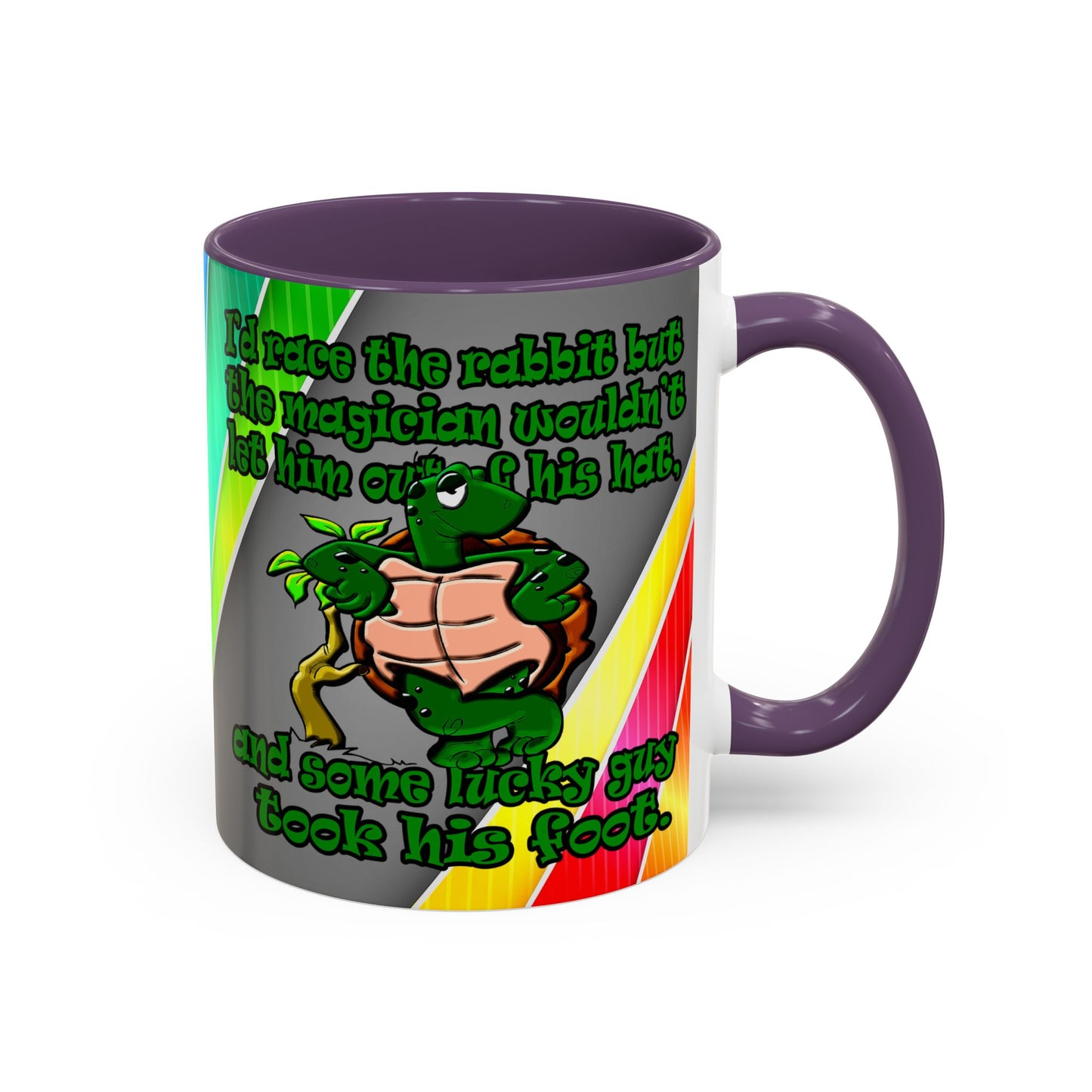 turtle race - Accent Mug (rainbow split)