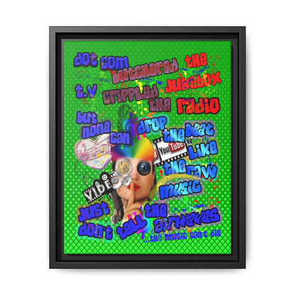 drop the beat - framed canvas art (logo green)
