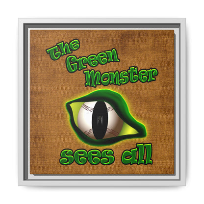 green monster - framed canvas art (brown papyrus)