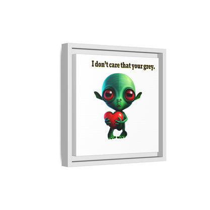 I don't care that your grey - framed canvas art (white)