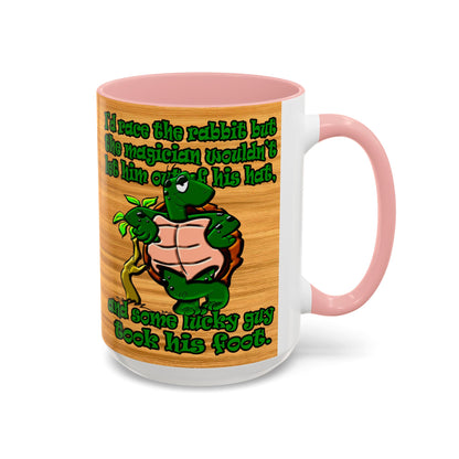 turtle race - Accent Mug (butterscotch wood finish)
