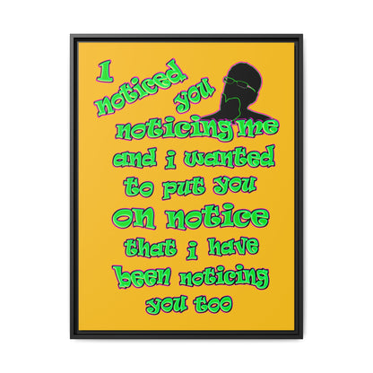 noticed you noticing - framed canvas art (yellow)