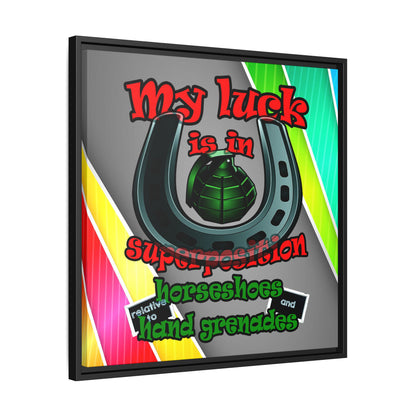 my luck - framed canvas art (rainbow split)
