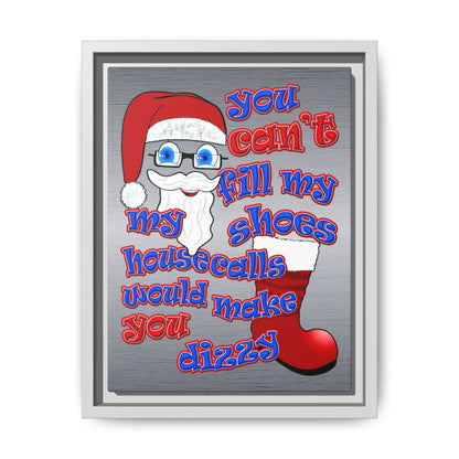 santa's shoes - framed canvas art (brushed nickel)