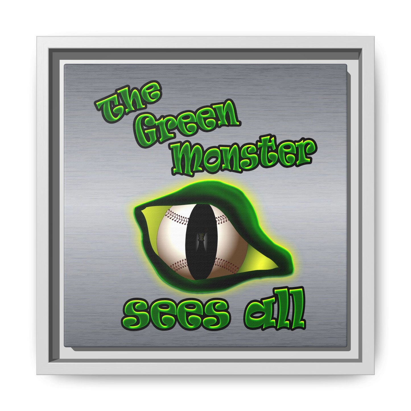 green monster - framed canvas art (brushed nickel)