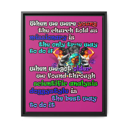 doggystyle - framed canvas art (pink)