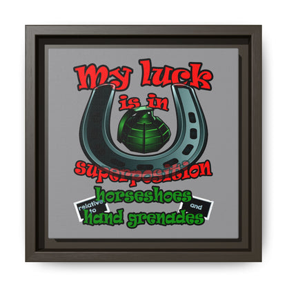 my luck - framed canvas art (grey)