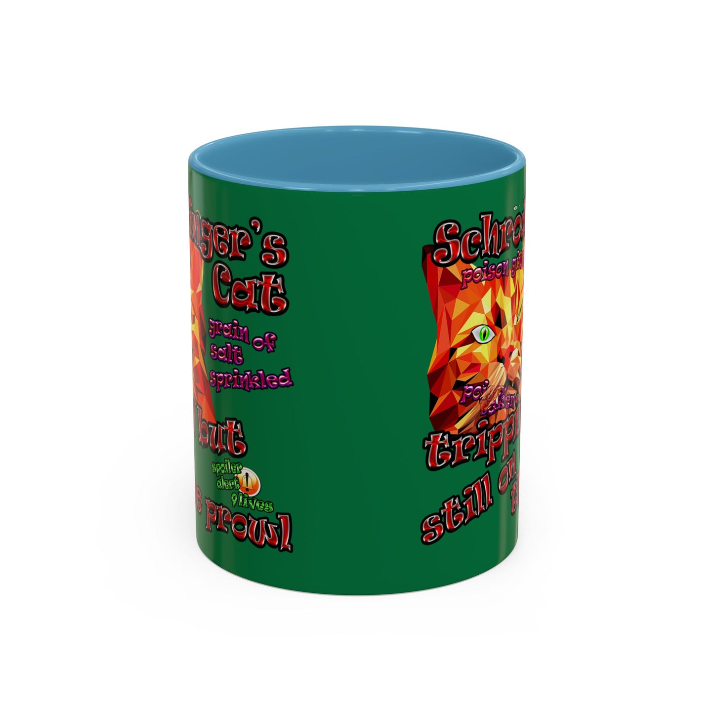 schrodinger's cat - Accent Mug (dark green)