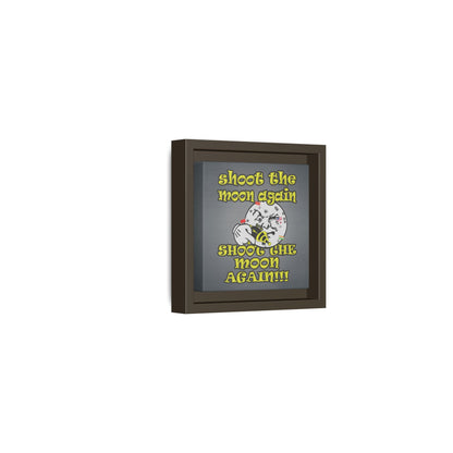 shoot the moon again - framed canvas art (grey-light grey)