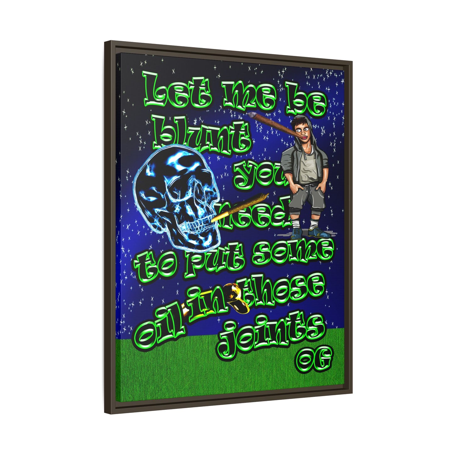 og - framed canvas art ('snoops' background)