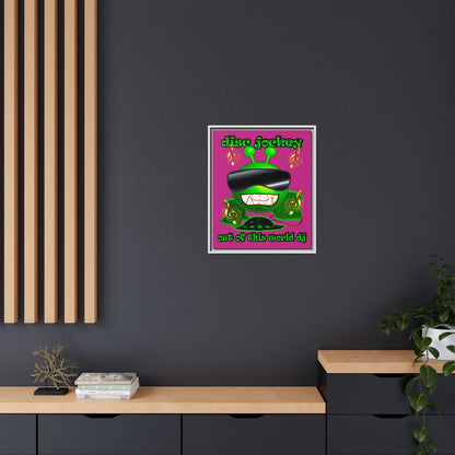 disc jockey - framed canvas art (pink)