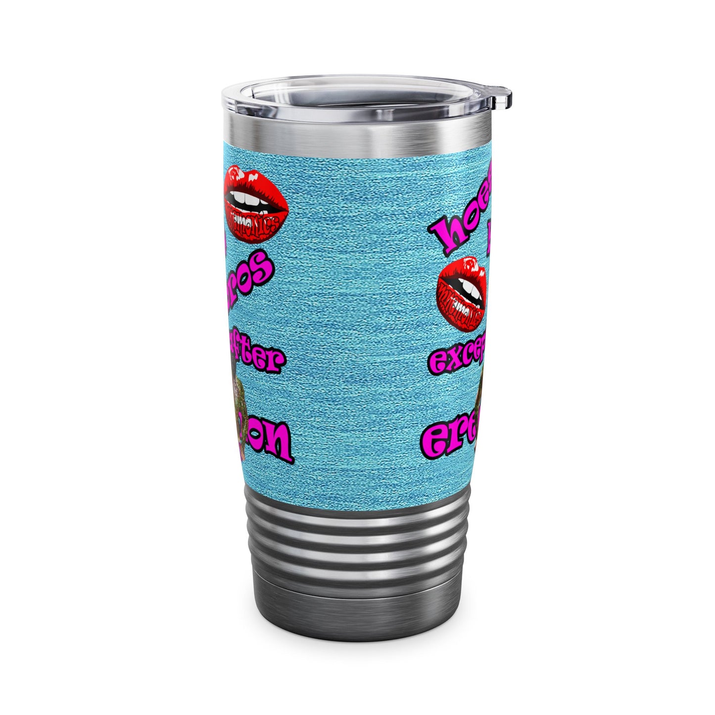hoes b4 bros - Ringneck Tumbler, 20oz (faded blue)