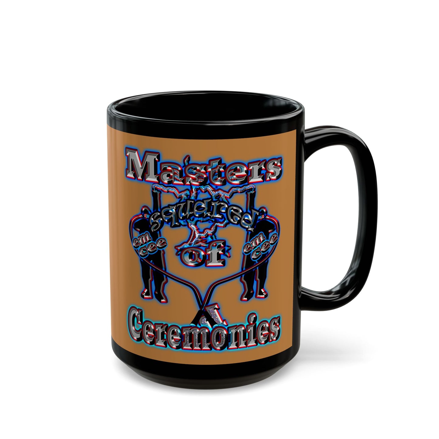 em cee squared - Black Mug (light brown)