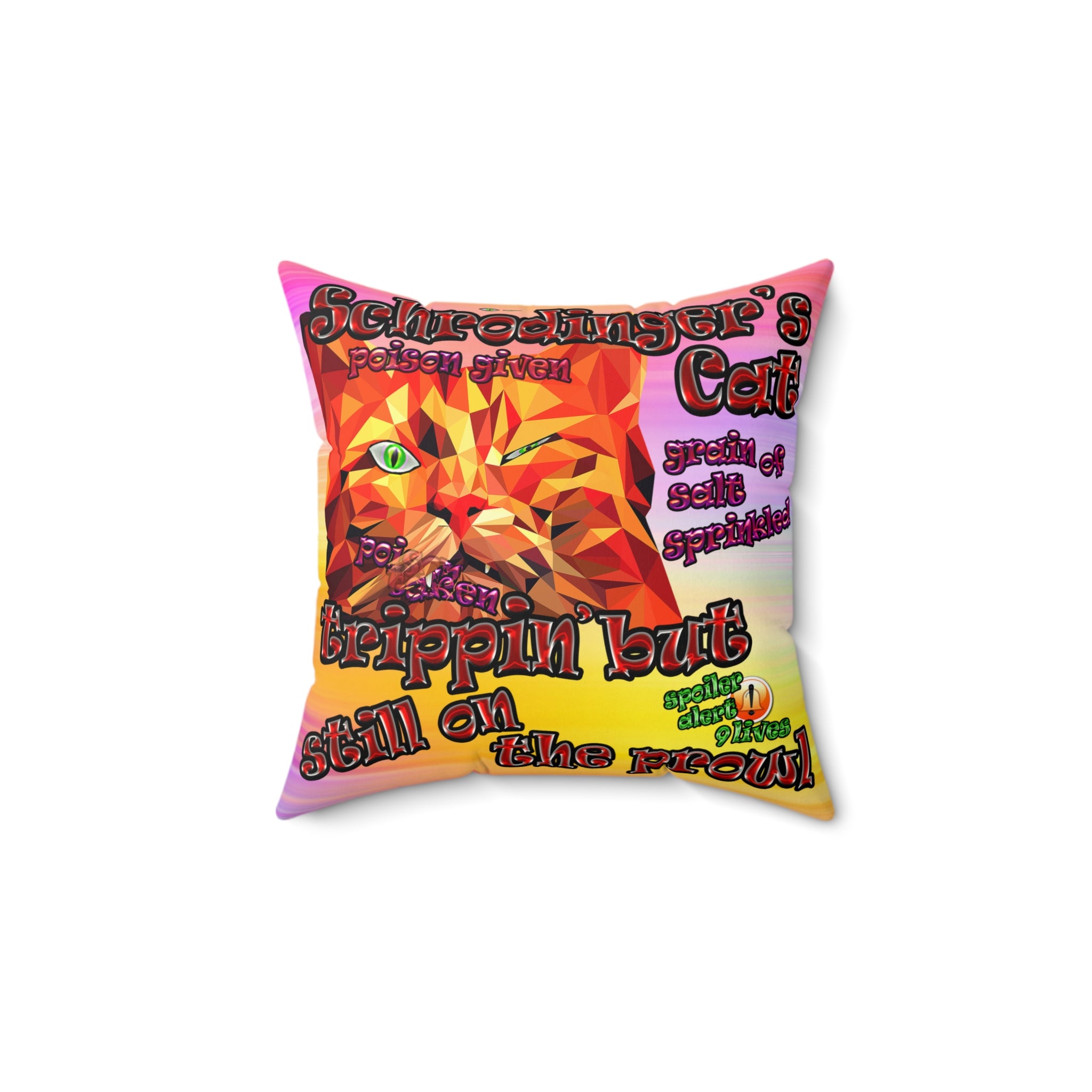 schrodinger's cat - Faux Suede Square Pillow - (color blur)