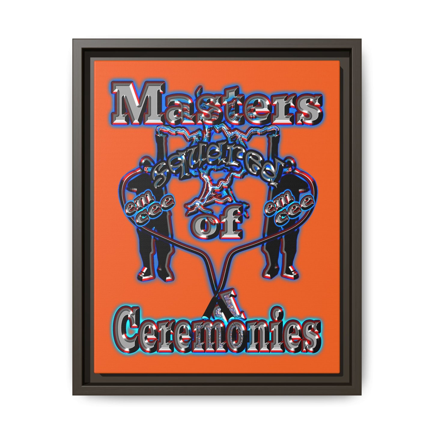 em cee squared - framed canvas art (orange)