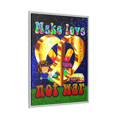 love peace - framed canvas art ('snoops' background)