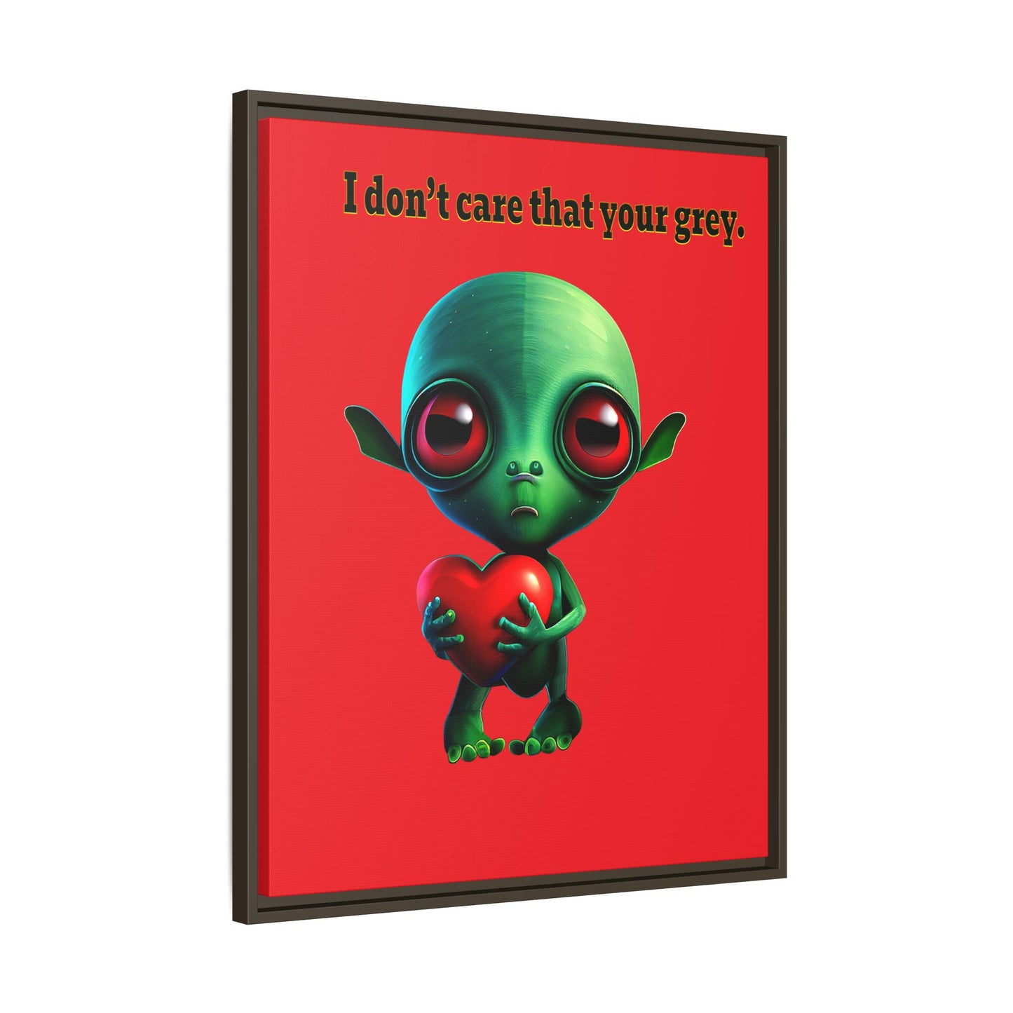 I don't care that your grey - framed canvas art (red)