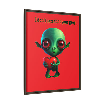 I don't care that your grey - framed canvas art (red)