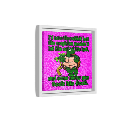 turtle race - framed canvas art (pink swirl)