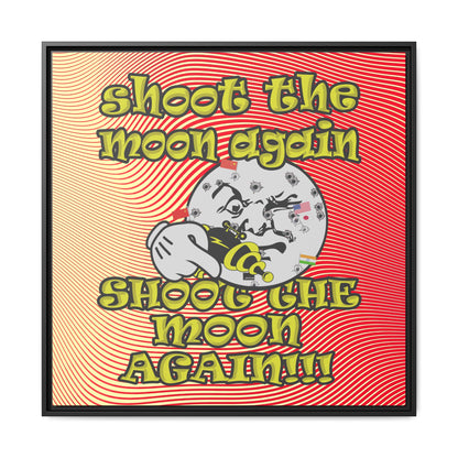 shoot the moon again - framed canvas art (yellow-orange wave)