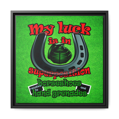 my luck - framed canvas art (green turf)