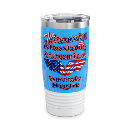 american wing - Ringneck Tumbler, 20oz (light blue-purple wave)
